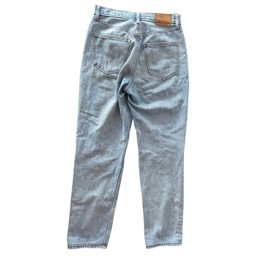 Denim Forum The BF High Rise Loose Distressed Jeans Light Wash Blue 27X28 - Picture 2 of 15